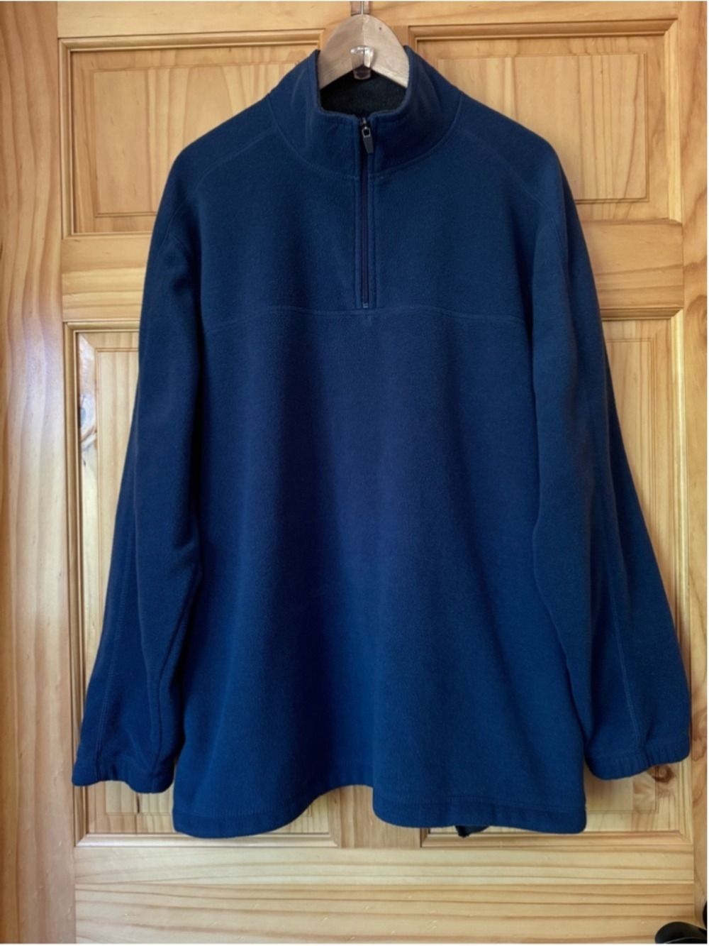 Croft & Barrow Navy Quarter-Zip Fleece Pullover Men's large - Picture 2 of 6